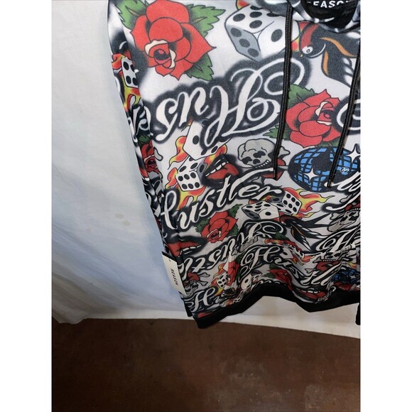 Reason Hustler Men’s Fashion Hoodie Size 2X Skull Floral Spell Out Streetwear - Picture 6 of 12